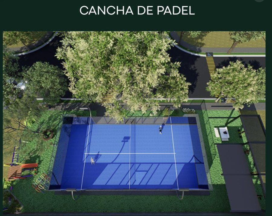 Render de la cancha de pádel